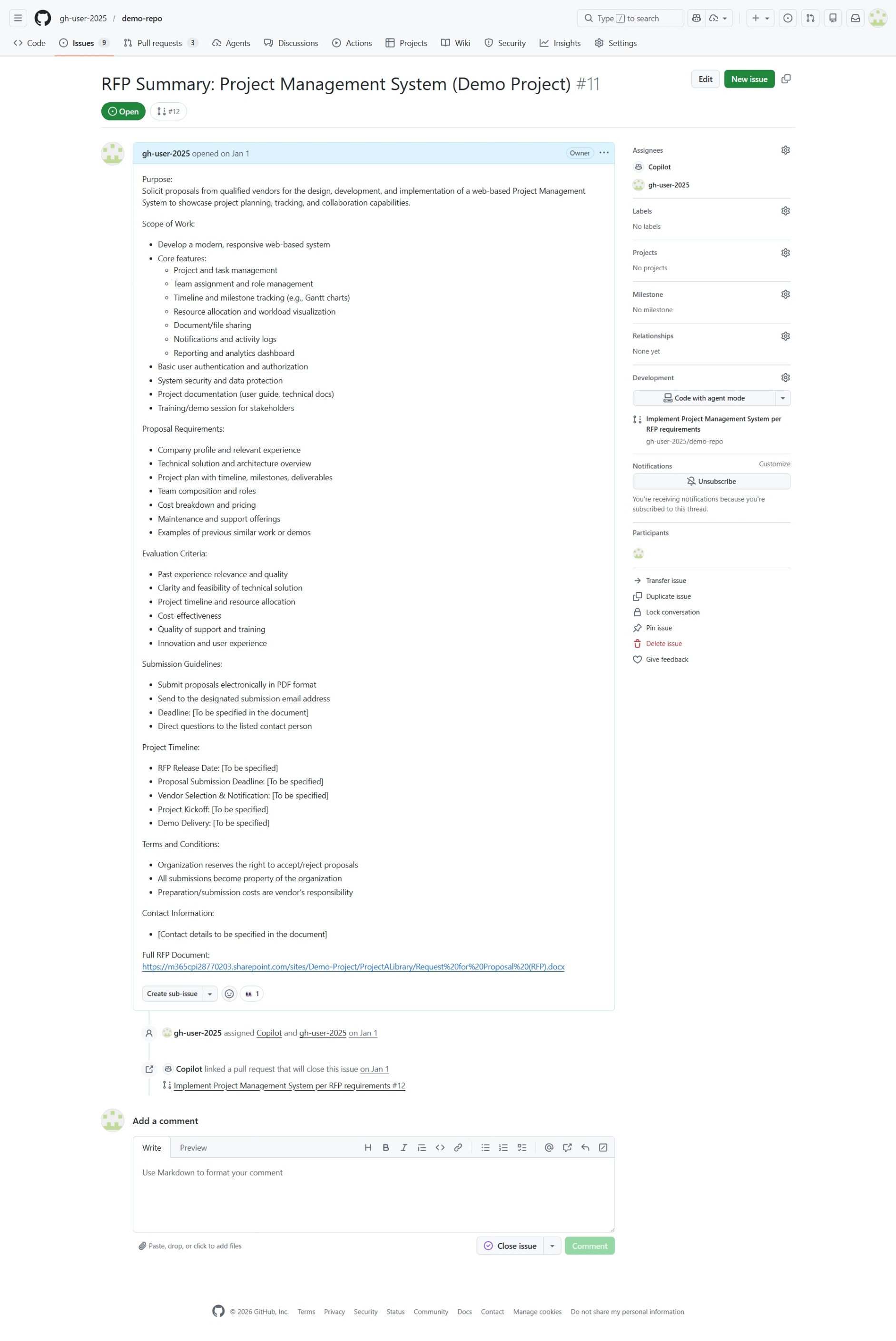 GitHub Issue